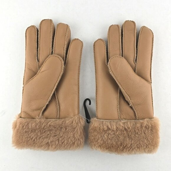 LAMO Women's 100% Premium Australian Sheepskin Leather Gloves White Stitch Sz M - Picture 4 of 11